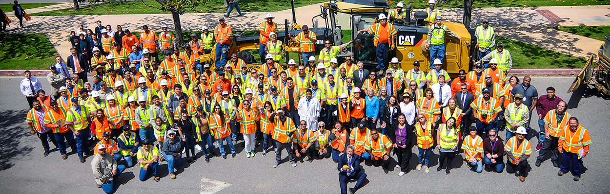 All Public Works staff taking a picture at the end of the Public Works Day.